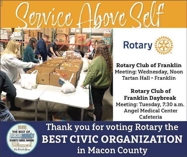 Franklin Rotary Club receives Best Of Macon County Award