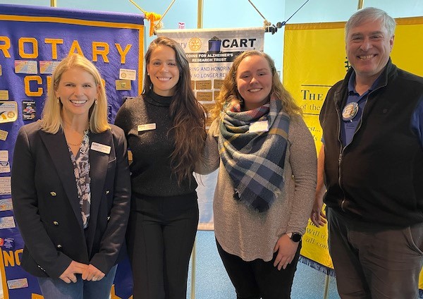 Dr. Rada Petric (second from left) of the Highlands Biological Station presented a program about her research on bats at the Feb. 15 Rotary Club meeting. She is pictured with HBS Foundation Executive Director Charlotte Muir, HBS Foundation Marketing Manager Winter Gary and Rotary Club member Bill Swift.