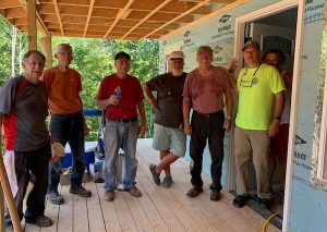 Members of the Rotary Club of Franklin volunteered on Aug. 12 to help paint a Habitat for Humanity house. 
