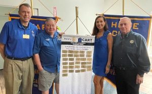 The CART Fund Executive Director Tiffany Ervin is pictured with District Governor Sean Gibson, Gary Dills and Dennis Sanders.